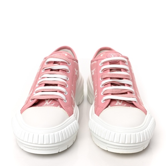 LOUIS VUITTON 
Denim Monogram Squad Sneakers Pink - Picture 13 of 14